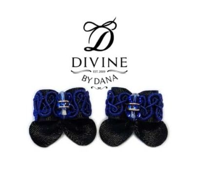 Maltese double topknot show bows Divine black